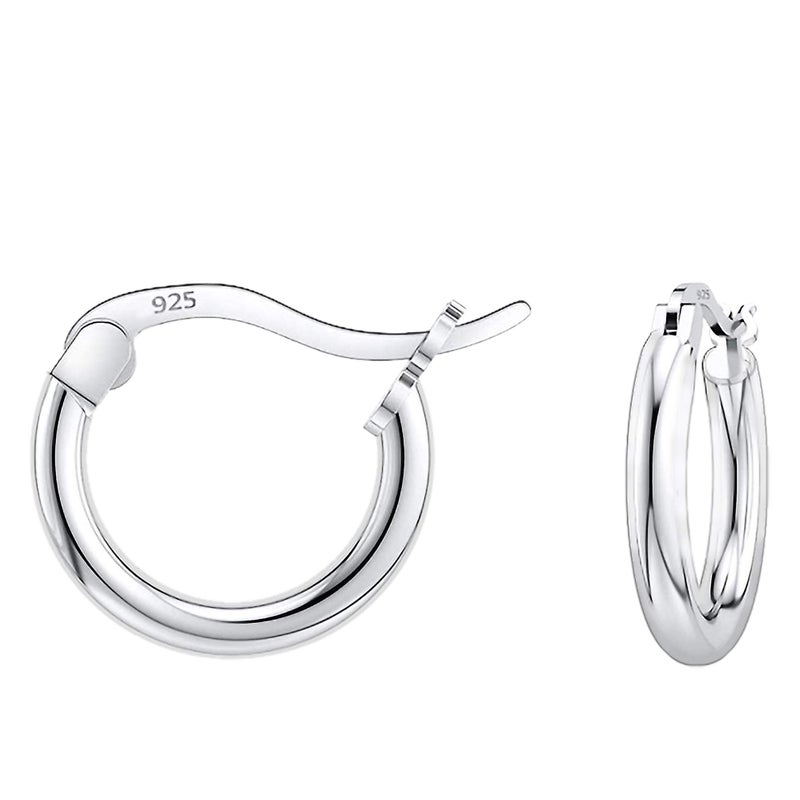 Savlano 925 Sterling silver Round Hoop Earrings for Women & Men Comes in 10MM-25MM (10) - Image 1