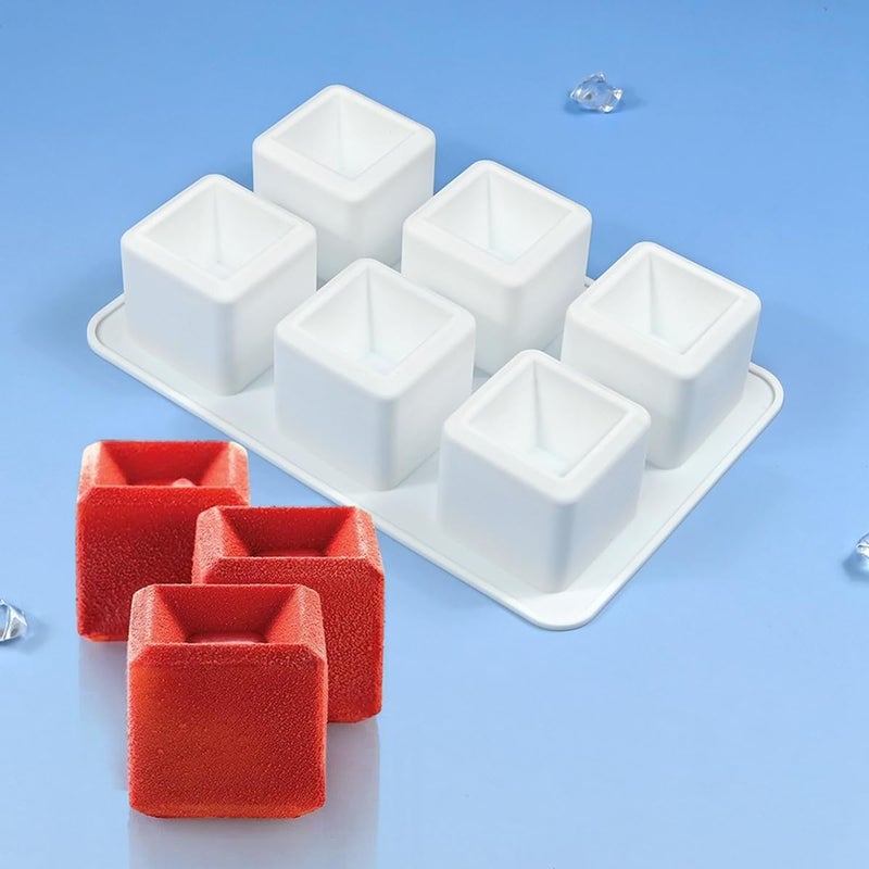 mostsom Silicone Mold Mousse Mold Round Shape Mousse Mould Silicone Cake Mold Baking Tool Dessert Bakeware (F_ Concave Square) - Image 5