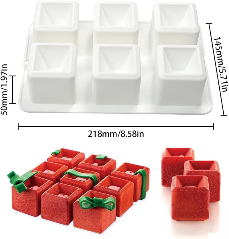 mostsom Silicone Mold Mousse Mold Round Shape Mousse Mould Silicone Cake Mold Baking Tool Dessert Bakeware (F_ Concave Square) - Image 2