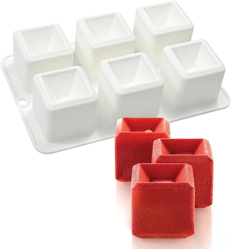 mostsom Silicone Mold Mousse Mold Round Shape Mousse Mould Silicone Cake Mold Baking Tool Dessert Bakeware (F_ Concave Square) - Image 3