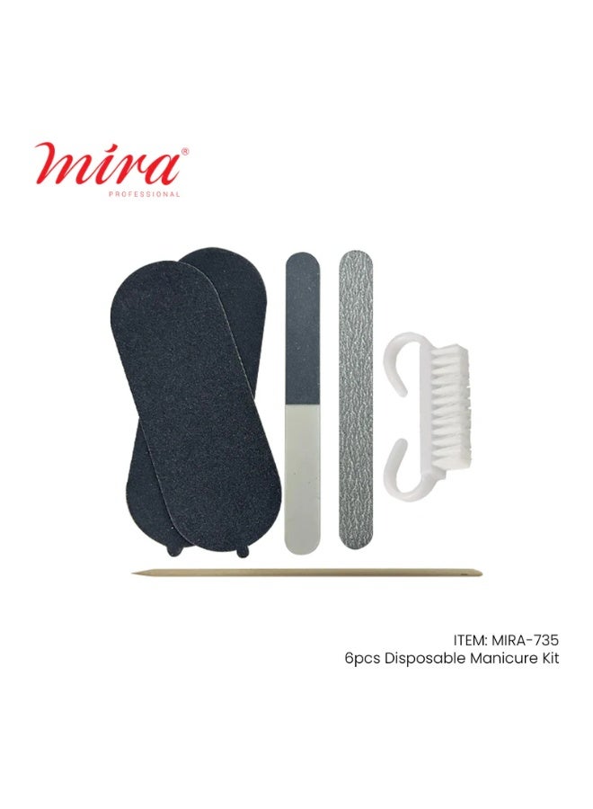 Mira Disposable Manicure Pedicure 6 Pcs Tools Set 735 Mira - Image 1