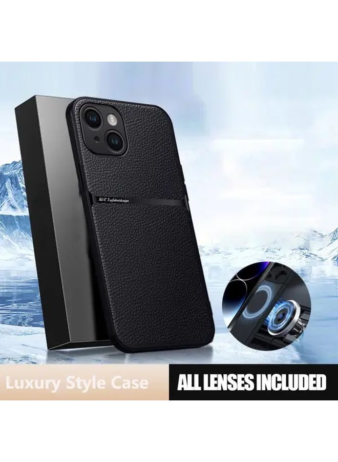 حافظة من الجلد الصناعي باللون الأزرق الداكن متوافقة مع iPhone 12 Pro Max وأيضًا مع iPhone 11 و12 و13 و14 و15 و16 Pro Max - Image 4