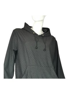 Sana'a Kayum Black Dotted Trendy Hoodie Jacket With Track Set  - Image 2