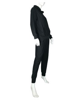 Sana'a Kayum Black Dotted Trendy Hoodie Jacket With Track Set  - Image 4