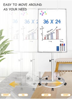 Kidle KidLe Dry Erase Boards Rolling Whiteboard, Mobile Round Base Whiteboard - 3-Layer Coated Smooth Surface, Ideal for Team Brainstorming, Education  - Image 5