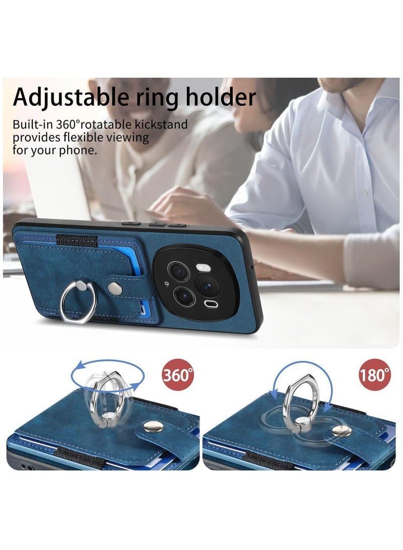 general Honor Magic 6 Pro 5G Wallet Case, Ultra Thin Card Holder Case, Leather + TPU Frame Phone Cover, Multi-Function Case with Support Ring - Image 4