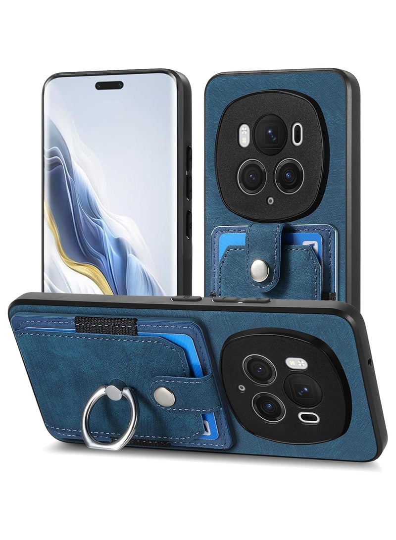 general Honor Magic 6 Pro 5G Wallet Case, Ultra Thin Card Holder Case, Leather + TPU Frame Phone Cover, Multi-Function Case with Support Ring - Image 1