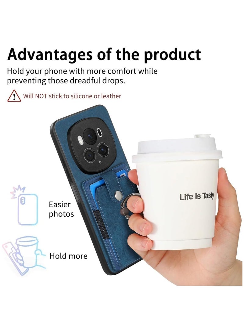 general Honor Magic 6 Pro 5G Wallet Case, Ultra Thin Card Holder Case, Leather + TPU Frame Phone Cover, Multi-Function Case with Support Ring - Image 2