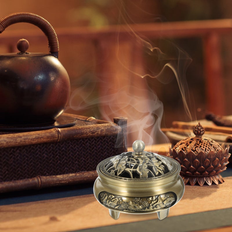 Alloy Incense Holder Chinese Style Incense Coil Burner Tea House Study Room Censer - Image 3