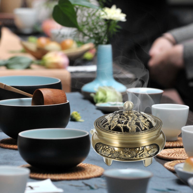 Alloy Incense Holder Chinese Style Incense Coil Burner Tea House Study Room Censer - Image 2
