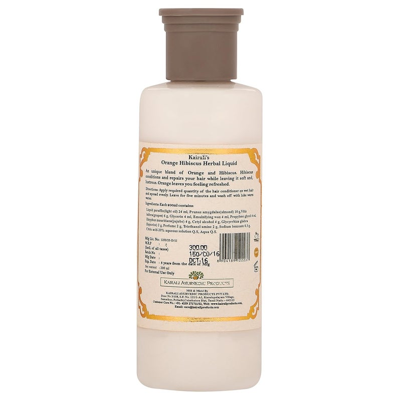 Kairali Orange Hibiscus Hair Conditioner Herbal Conditioner for Silky Soft and Smooth Hair 200 ML - Image 2
