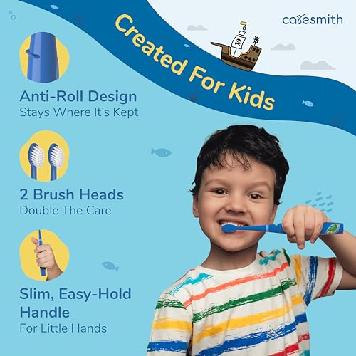 Caresmith Spark Junior Electric Sonic Toothbrush for Kids Ocean Edition | Cute Aquatic Animal Stickers for Designing your Power Toothbrush | 17000 Low Amplitude Strokes/Min Kids Sonic Toothbrush with 2 Ultra Soft Brush Heads - Image 2