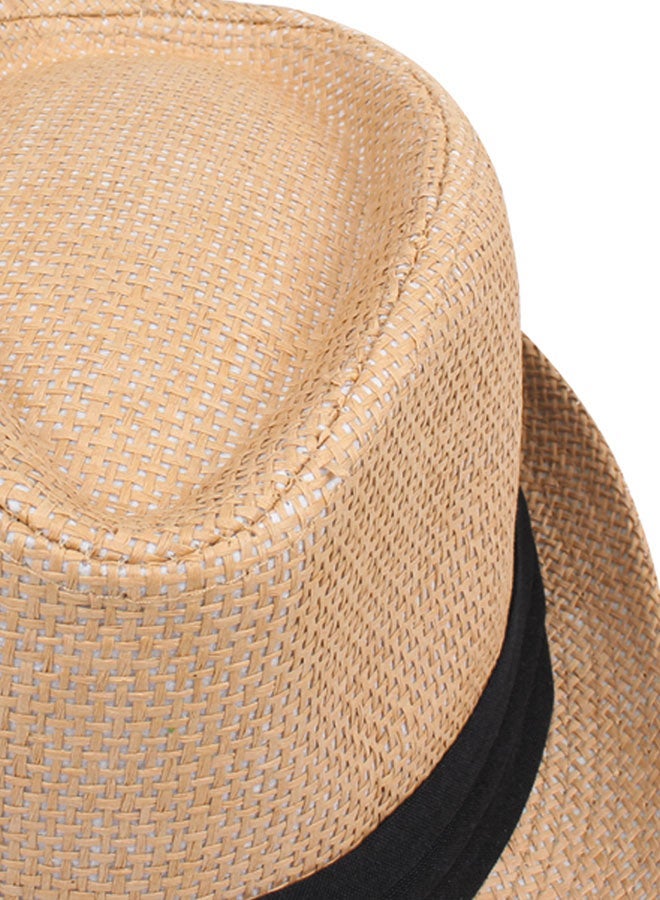 Men's Straw Fedora Hat, Lightweight Breathable Trilby Hat with Black Band, Uv Protection Summer Hat for Beach, Travel, Casual Wear - Image 3