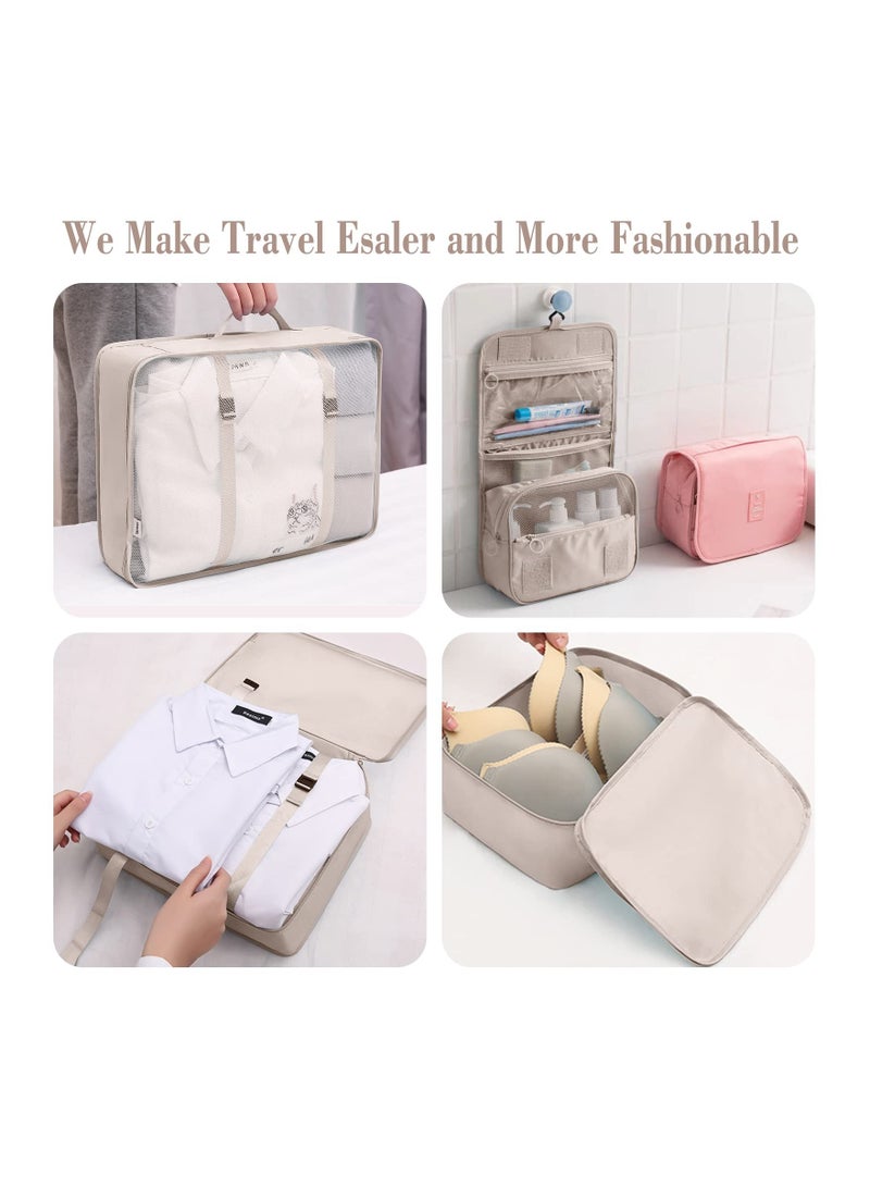 Cool Baby 8 Pcs Travel Packing Cubes For Suitcases Lightweight Travel Essential Bag with Toiletries Bag for Clothes Shoes Cosmetics Toiletries For 18-32'' Luggage - Image 4