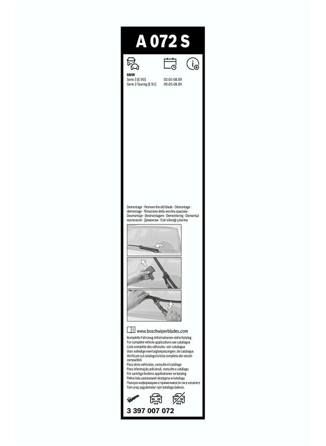 بوش - A072S ايروتوين طقم مساحات زجاج امامى متخصص 24-19 بوصة - Image 1