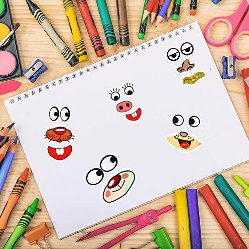 YTYKINOY 3 Rolls 3000pcs Colorful Eye Nose Mouth Cute Self Adhesive Stickers Cartoon DIY Sticker Decal for Handmade Crafts Toys and Home Decoration - Image 5