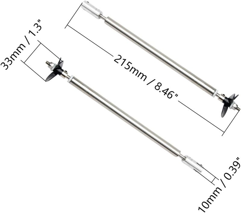 Fielect Drive Shaft w Propeller and Universal Joint for RC Boat, L200mm Shaft, L150mm Sleeve, D36mm Propeller, Fit for 3.17mm Motor Shaft - Image 2