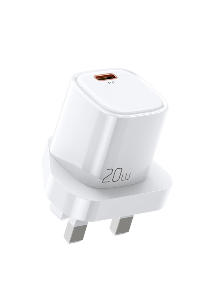 Mcdodo CH-4010 20W USB-C PD Fast Charger UK Plug White Single Port Type-C Wall Charger Adapter - Image 1
