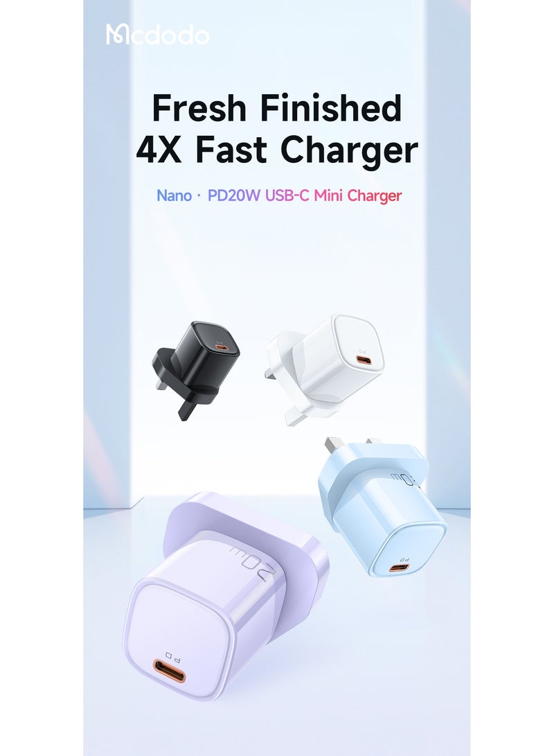 Mcdodo CH-4010 20W USB-C PD Fast Charger UK Plug White Single Port Type-C Wall Charger Adapter - Image 5