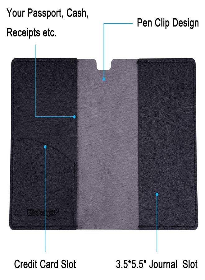 Wisdompro Journal Cover, 2 Pack PU Leather Notebook Cover for Field Notes, or other 3.5" x 5.5" Pocket Notebooks - Black - Image 5
