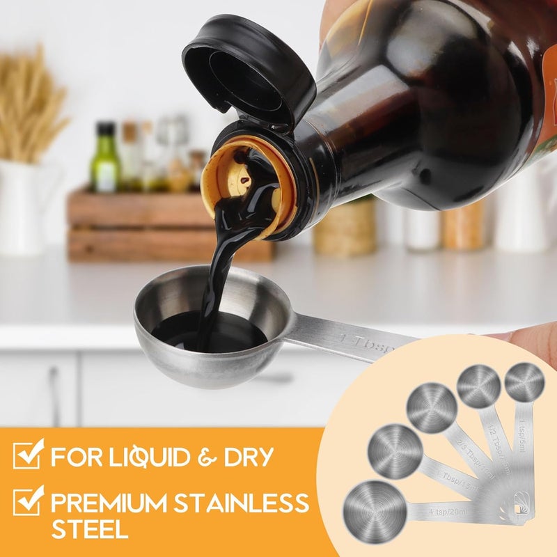 AUOIKK 1 1/2 Teaspoon(7.5 mL | 7.5 cc | 1 1/2 Tsp | 1/2 Tablespoon) Stainless Steel Single Measuring Spoon, Easy to Use and Easy to Wash Metal Measuring Spoons Kitchen Gadgets for Cooking & Baking - Image 2