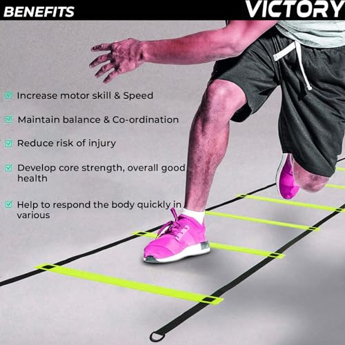 Victory India Best Plastic Speed Ladder (7 Rungs) -3.8 Meter for Training,Exercise, Gym and Any Sports Activity (Yellow) - Image 5
