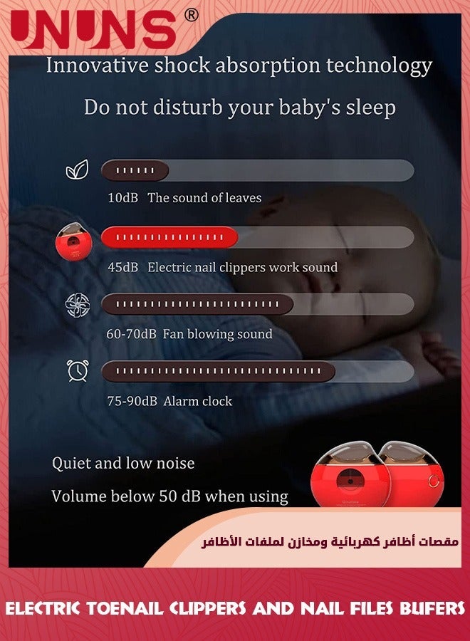 يو إن يو إن أس Electric Kids Nail Clipper,Nail Files Bufers Set,Electric Clippers Automatic Safety Fingernail Cutter And Filer,USB Rechargeable Trimmer,With Grit Sand Fing Tools,Family Gift - Image 3