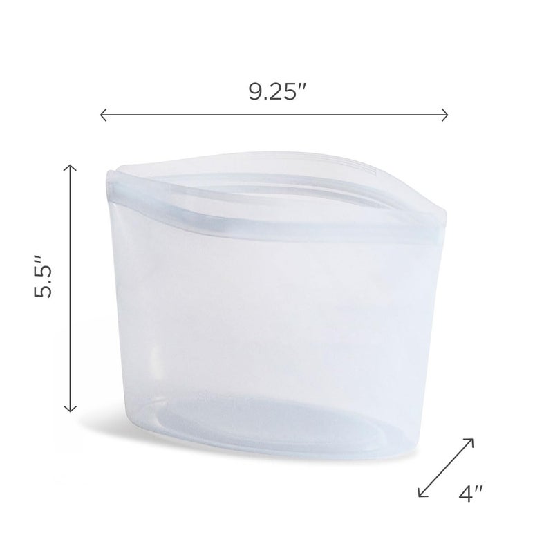 Stasher Silicone Reusable Storage Bag, 4-Cup Bowl, Reusable Snack Bag, Microwave, Dishwasher, Oven Safe, Sous Vide, Premium Lunch Container, Eco Friendly, Food Storage Bag, Freezer Bag, 32 oz, Clear - Image 5