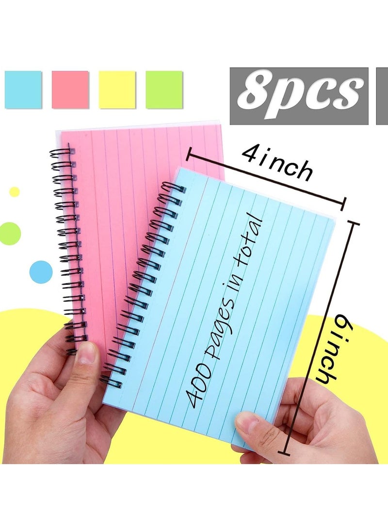 Generic - 8 Pcs Sticky Notes Index Cards 6x4 Inches Ruled Spiral Bound Rings Lined Revision Flash Record Cards for Office Meeting, School Learning Memory Sticky Note Spiral Note Paper, Study Cards, Revision Card Index Cards, Notepad, DIY Greeting Cards, Note Cards - Image 1