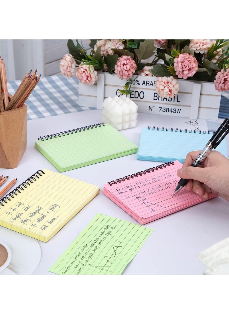 Generic - 8 Pcs Sticky Notes Index Cards 6x4 Inches Ruled Spiral Bound Rings Lined Revision Flash Record Cards for Office Meeting, School Learning Memory Sticky Note Spiral Note Paper, Study Cards, Revision Card Index Cards, Notepad, DIY Greeting Cards, Note Cards - Image 1