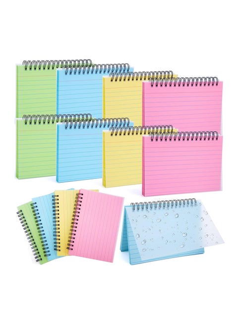 8 Pcs Sticky Notes Index Cards 6x4 Inches Ruled Spiral Bound Rings Lined Revision Flash Record Cards for Office Meeting, School Learning Memory Sticky Note Spiral Note Paper, Study Cards, Revision Card Index Cards, Notepad, DIY Greeting Cards, Note Cards