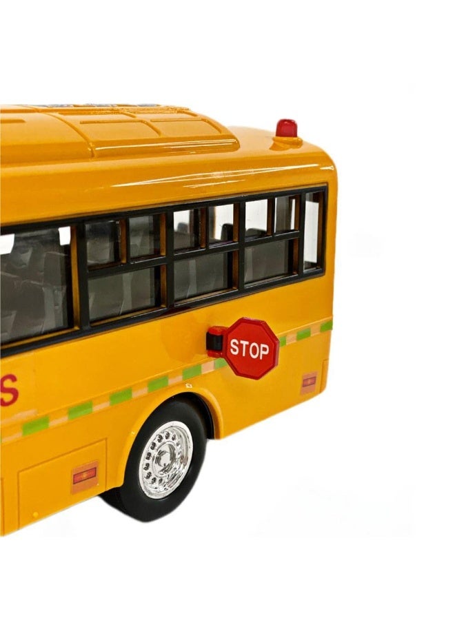 School Bus Toy,Yellow School Bus Toys Gift for Kids with Lights Sounds and Openable Doors,Car Model,Educational Toys for Children - Image 5