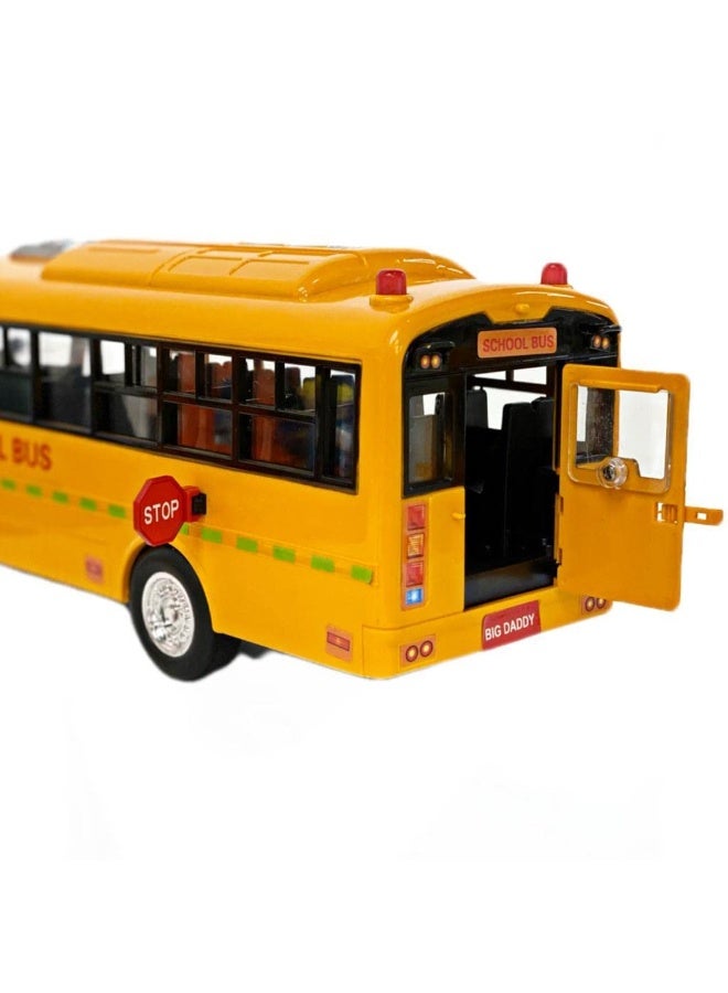 School Bus Toy,Yellow School Bus Toys Gift for Kids with Lights Sounds and Openable Doors,Car Model,Educational Toys for Children - Image 4
