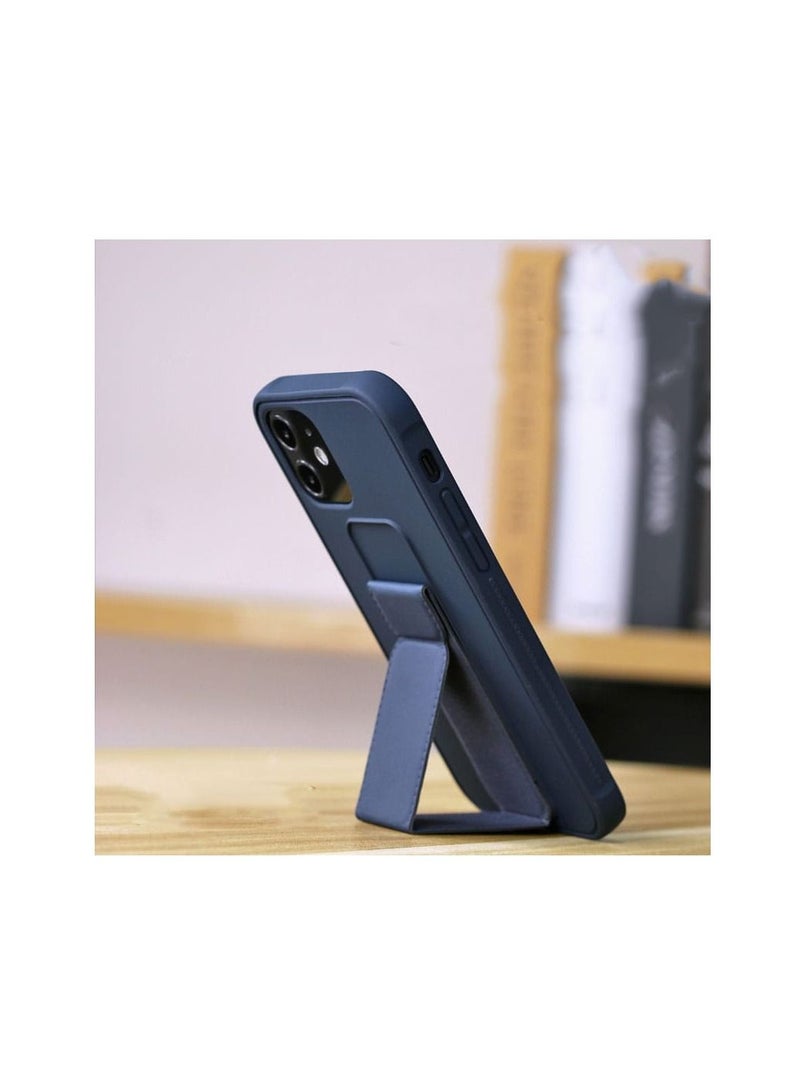 اس-توب حافظة حماية مصممة بغطاء مغناطيسي ومزودة بسوار معصم للحمل تتوافق مع هواتف سامسونج جالكسي / اللون كحلي - Image 3