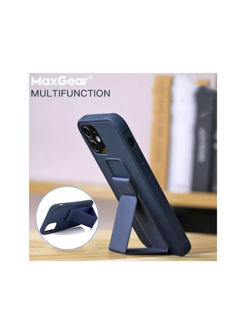 اس-توب حافظة حماية مصممة بغطاء مغناطيسي ومزودة بسوار معصم للحمل تتوافق مع هواتف سامسونج جالكسي / اللون كحلي - Image 5