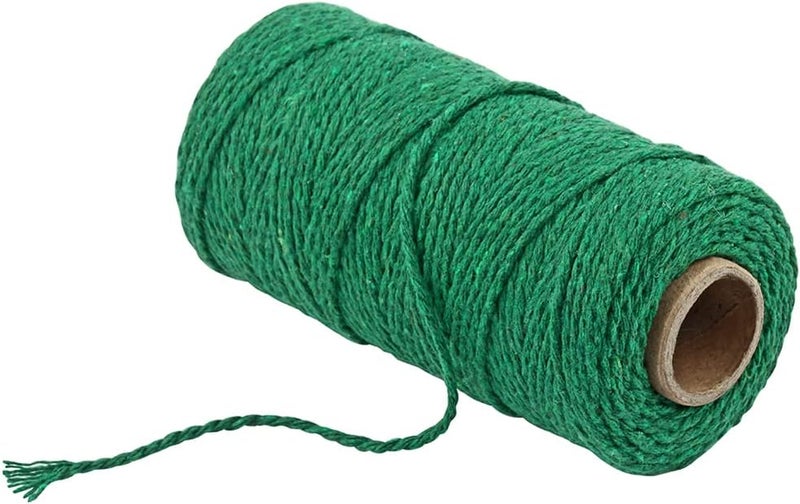 FLIPPED (109 Yards/1.5mm/35 Colors Optional) Cotton Baker Twine DIY Craft Macramé Natural Cotton Rope Craft Making Knitting String Rope DIY Wedding Decor Supply Christmas Wrapping(deep Green) - Image 3