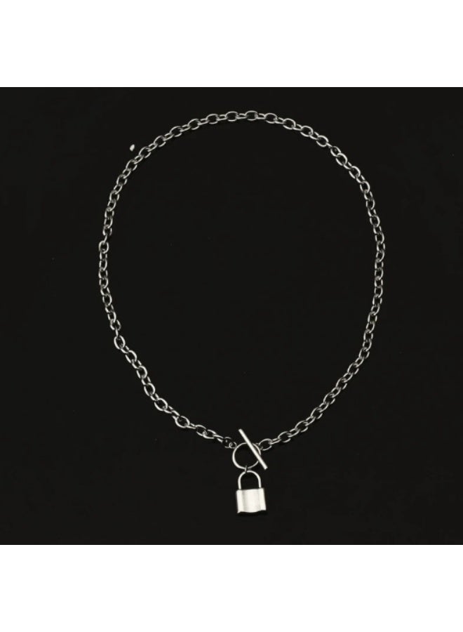 LATEEN Men's Titanium Steel Necklace Silver Trendy Collarbone Chain Rugged Hip Pop Style Accessory Birthday Eid Gift Hypoallergenic & Durable Fashion Jewelry - Image 2