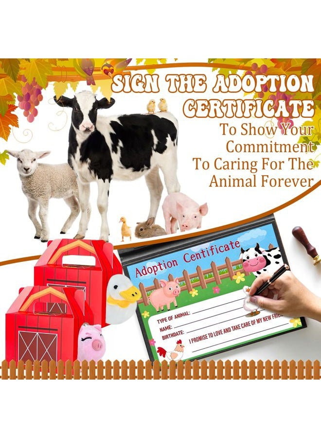 Jiytivity 63 Pcs Farm Animal Party Favors Include 20 Mini Stuffed Animals 20 Foldable Farm Boxes 20 Adoption Card 1 Adopt Sign 2 Fence for Adopt a Farm Animal Adopt a Pet Party Favors - Image 4