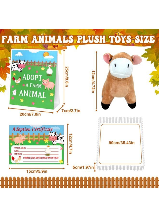 Jiytivity 63 Pcs Farm Animal Party Favors Include 20 Mini Stuffed Animals 20 Foldable Farm Boxes 20 Adoption Card 1 Adopt Sign 2 Fence for Adopt a Farm Animal Adopt a Pet Party Favors - Image 2