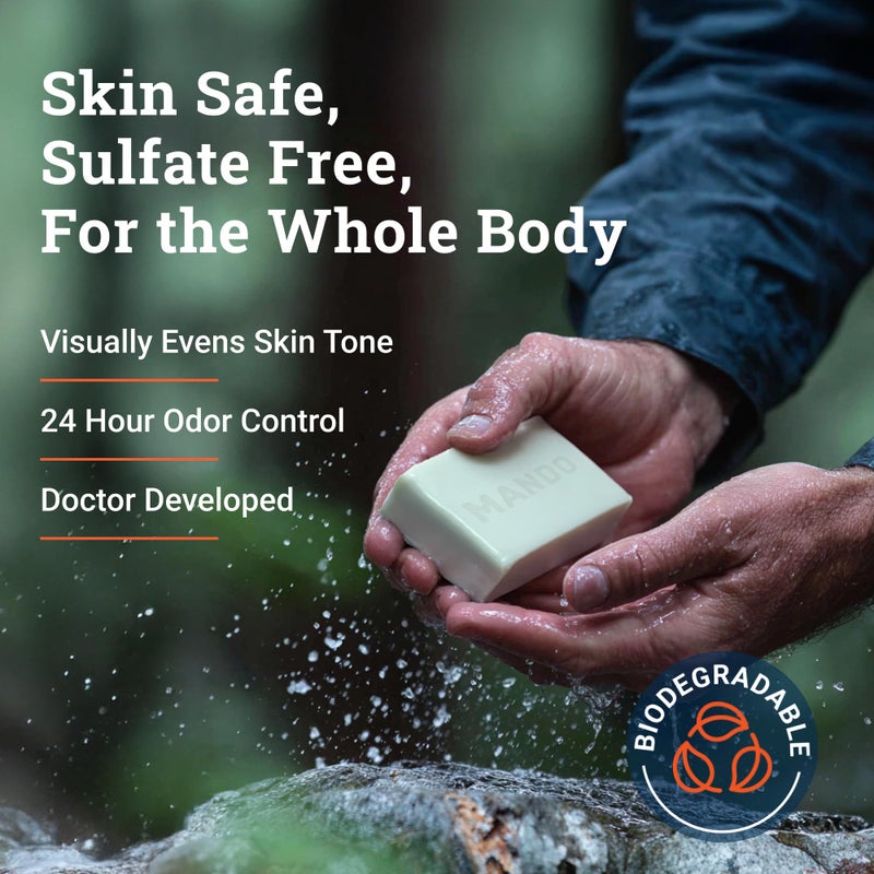 Mando Acidified Cleansing Bar - 24-Hour Odor Control - Removes Odor Better than Soap - Moisturizing Formula - SLS Free, Paraben Free - Safe For Sensitive Skin - Pro Sport - Image 5