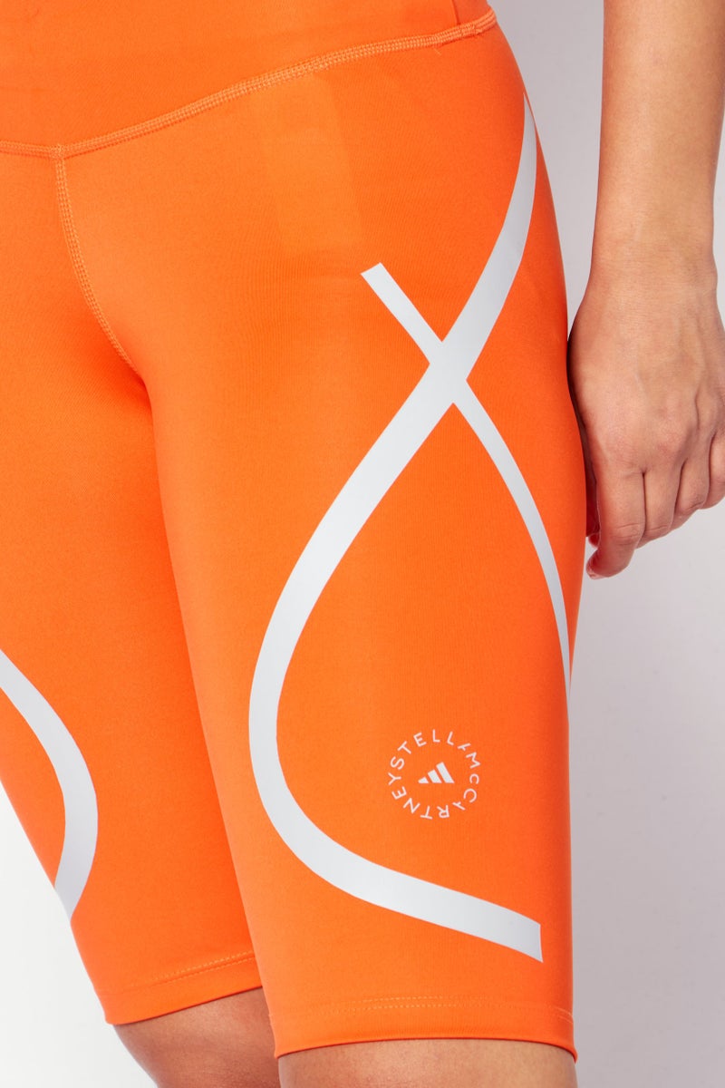 Adidas Women Sportswear Fit Brand Logo Training Leggings, Orange - Image 3