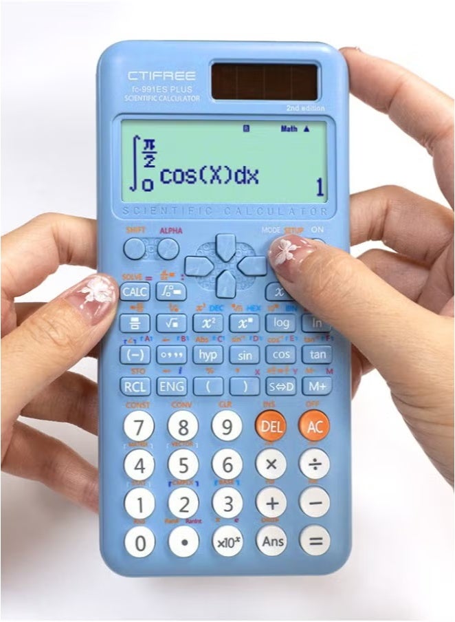 CTIFREE Scientific Calculator FX-991ES Plus 2nd Generation – 417 Functions, Dual Power (Solar/Battery), Natural Textbook Display – Ideal for Students, Schools & Colleges Blue - Image 5