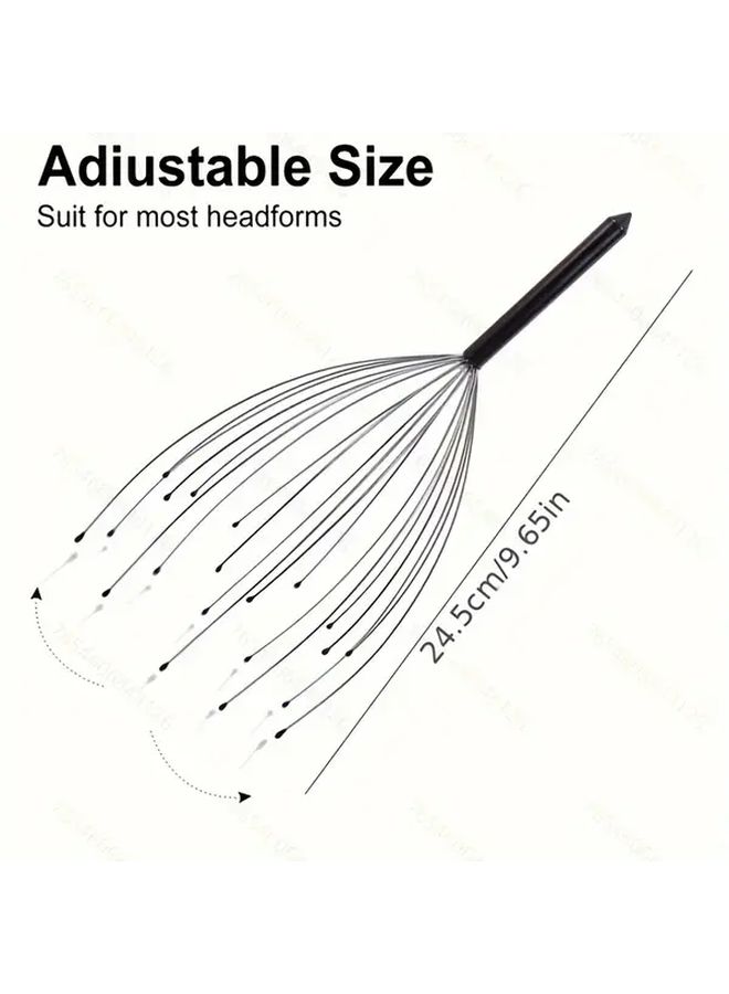 Handheld Scalp Massager 20 Finger Tips Metallic Deep Tissue Stimulation Acupressure 1pc - Image 3