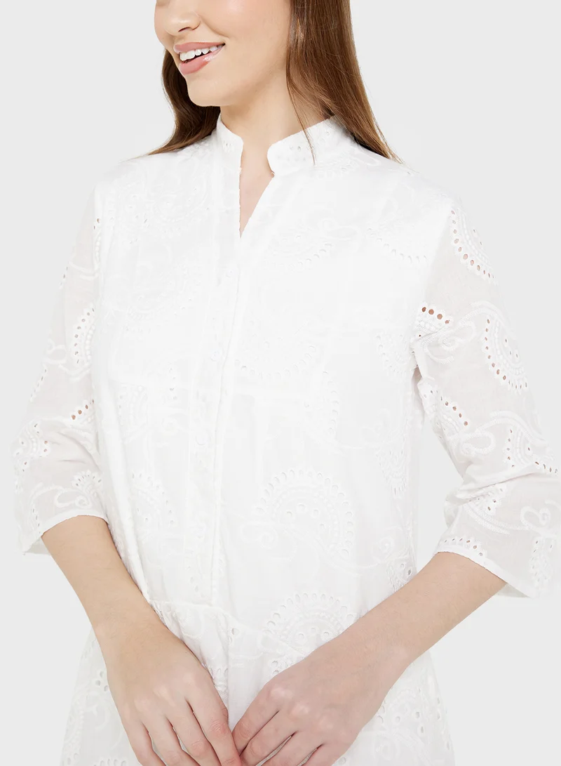 ELLA Eyelet Midi Dress
