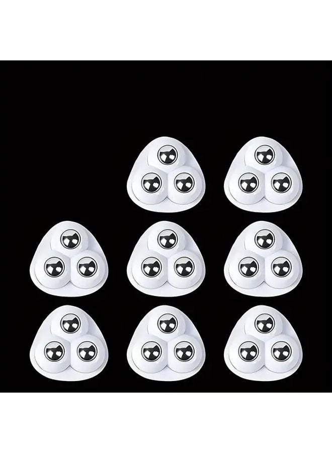 8pcs Self Adhesive Ball Caster Wheels 360 Rotating Sticky Swivel Pulley for Furniture Storage - Image 1