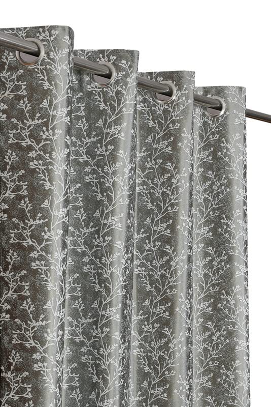 AHDECOR Heavy Polyester Digital Printed Curtains for Long Door 11 Feet Color Grey Pack of 2 Pieces