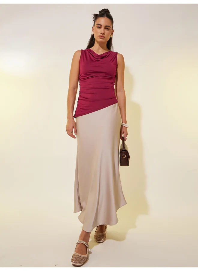 Take Two Take Two Solid Sleeveless Top with Ruched Detail