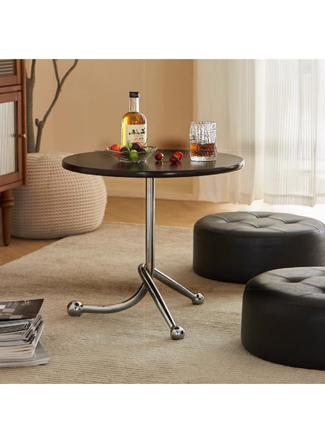هيومان جوي طاولة جانبية صغيرة مستديرة بسطح للقهوة مع أرجل من الفولاذ المقاوم للصدأ، لغرفة المعيشة أو الشرفة أو غرفة النوم - Image 3