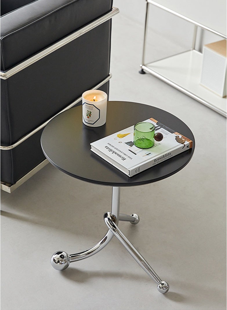هيومان جوي طاولة جانبية صغيرة مستديرة بسطح للقهوة مع أرجل من الفولاذ المقاوم للصدأ، لغرفة المعيشة أو الشرفة أو غرفة النوم - Image 2