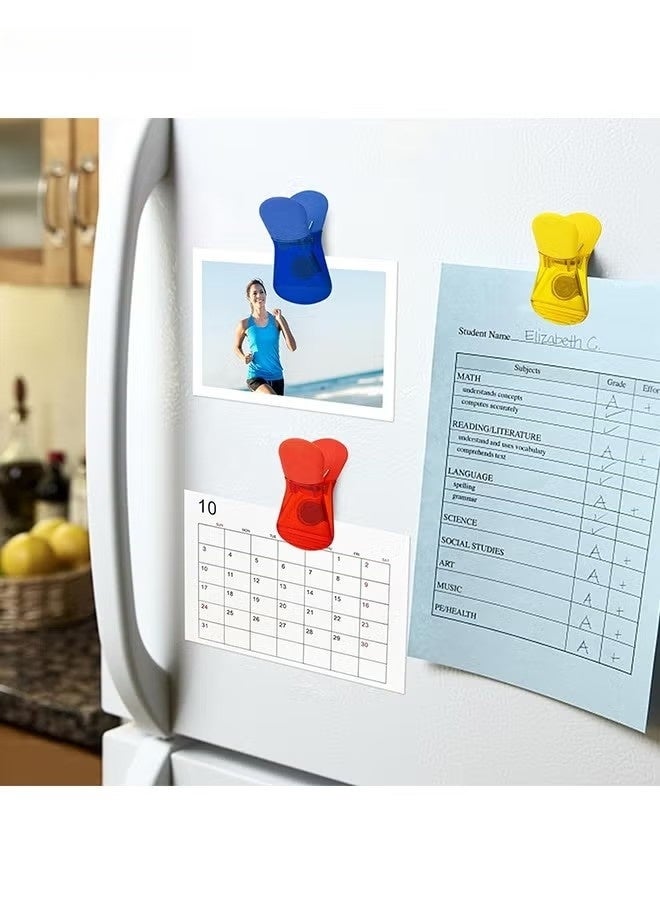 مشبك مغناطيسي، عبوة من 12 قطعة، مغناطيس ثلاجة ملون، مناسب للثلاجة والسبورة البيضاء وعرض الصور والمنزل والمكتب والمدرسة - 6 ألوان - Image 4